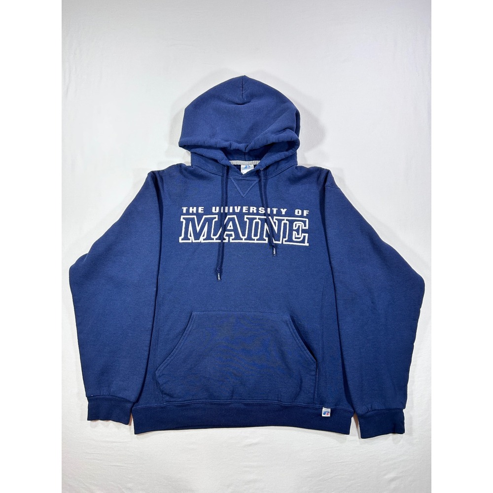 Russell Athletic University of Maine Hoodie Navy Blue Mens Medium Collegiate